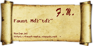Faust Máté névjegykártya